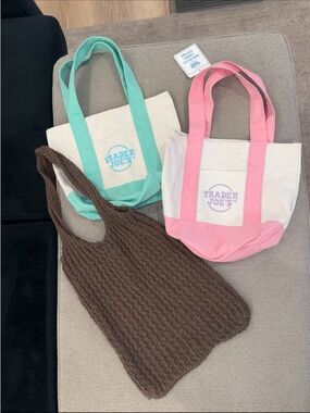 Viral Trader Joe’s Mini Tote Bags + Knit Tote – Spring Bundle